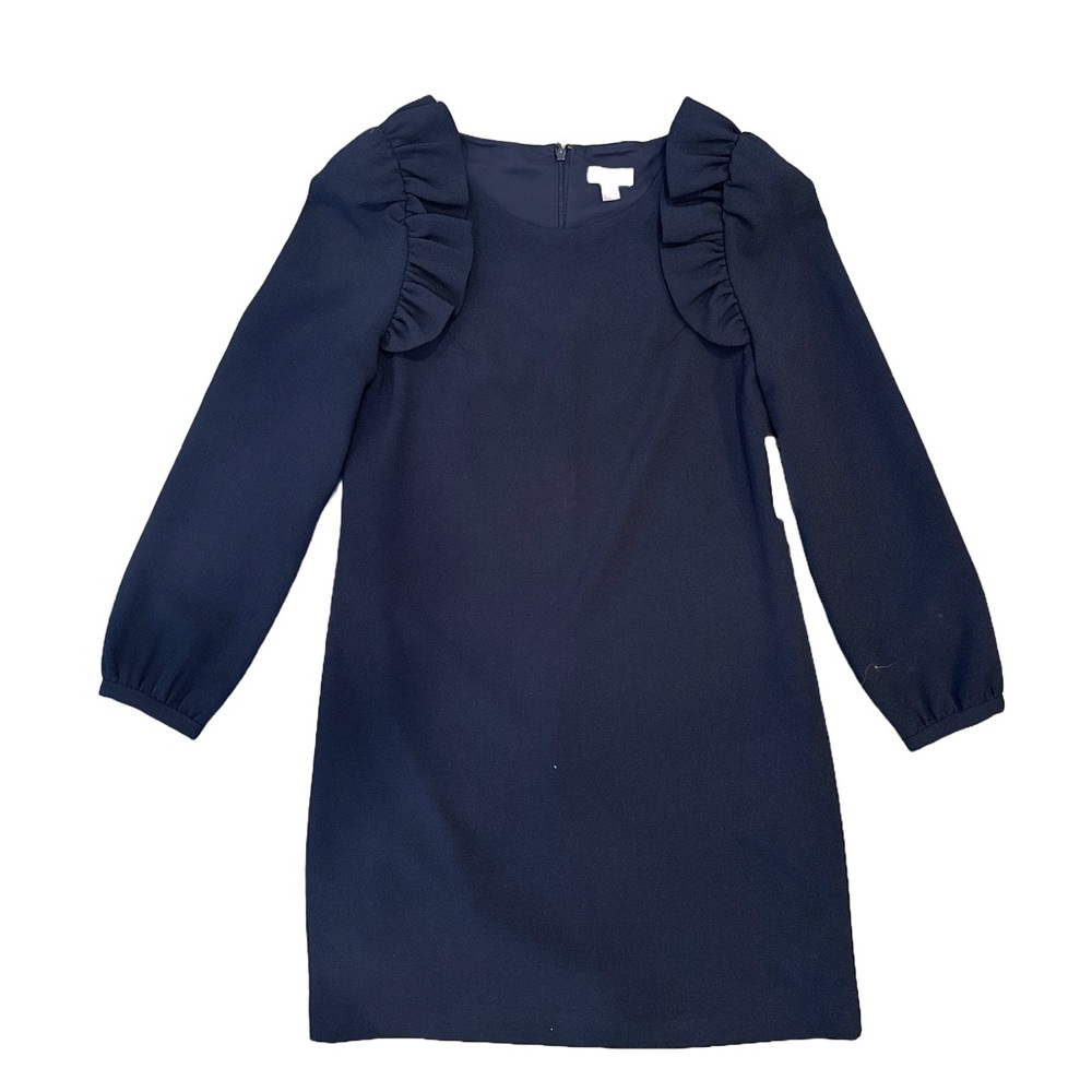 NWT Navy Blue Chelsea 28 Nordstroms Ruffle Shoulder shift dress size 6